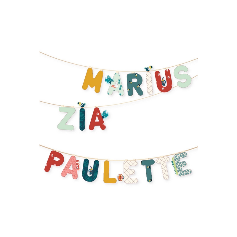Lilliputiens - Pack des lettres du prénom + ruban