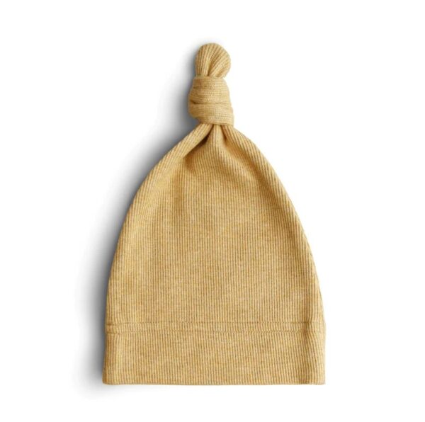 810052465173-mushie-ribbed-baby-beanie-mustard-melange