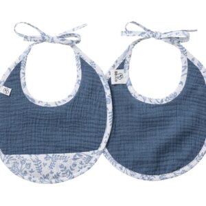 2000000133065-lot-de-2-bavoirs-naissance-en-gaze-de-coton--foret-enchantee