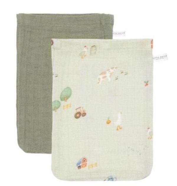 8720847024084-gants-de-toilette-lot-mousseline-little-farm--olive